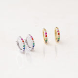 Rainbow Huggie Earrings 10mm