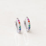 Rainbow Huggie Earrings 10mm
