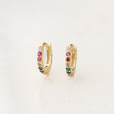 Rainbow Huggie Earrings 10mm