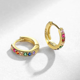 Rainbow Huggie Earrings 10mm