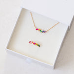 rainbow jewellery gift pack feature rainbow pride flag colours - wide shot