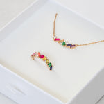 rainbow jewellery gift pack feature rainbow pride flag colours - close up