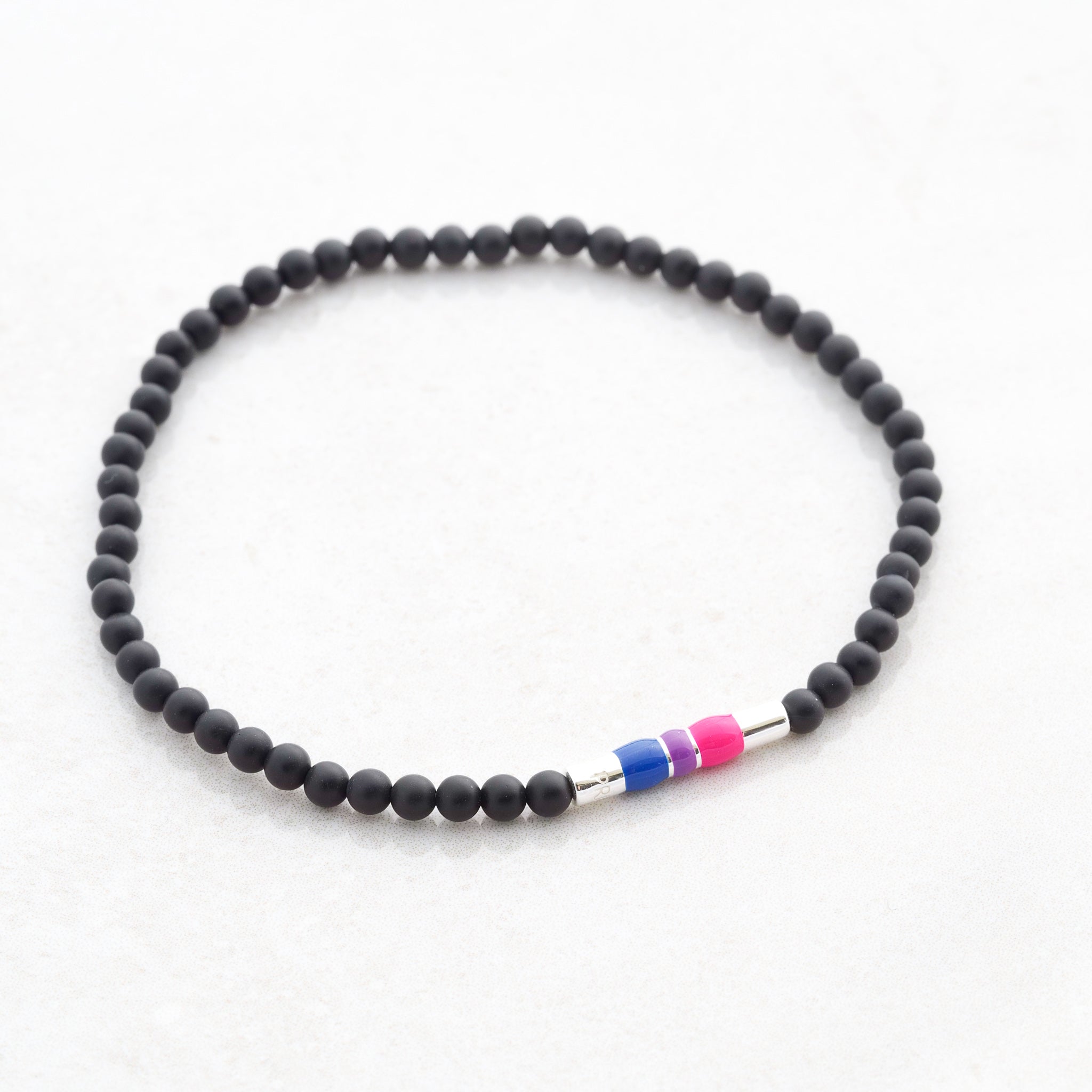 bisexual bracelet bisexual bead bracelet bisexual flag jewellery, side
