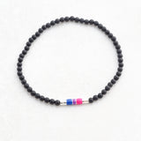 bisexual bracelet bisexual bead bracelet bisexual flag jewellery, front