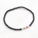 pansexual bracelet pansexual bead bracelet pansexual flag jewellery, side