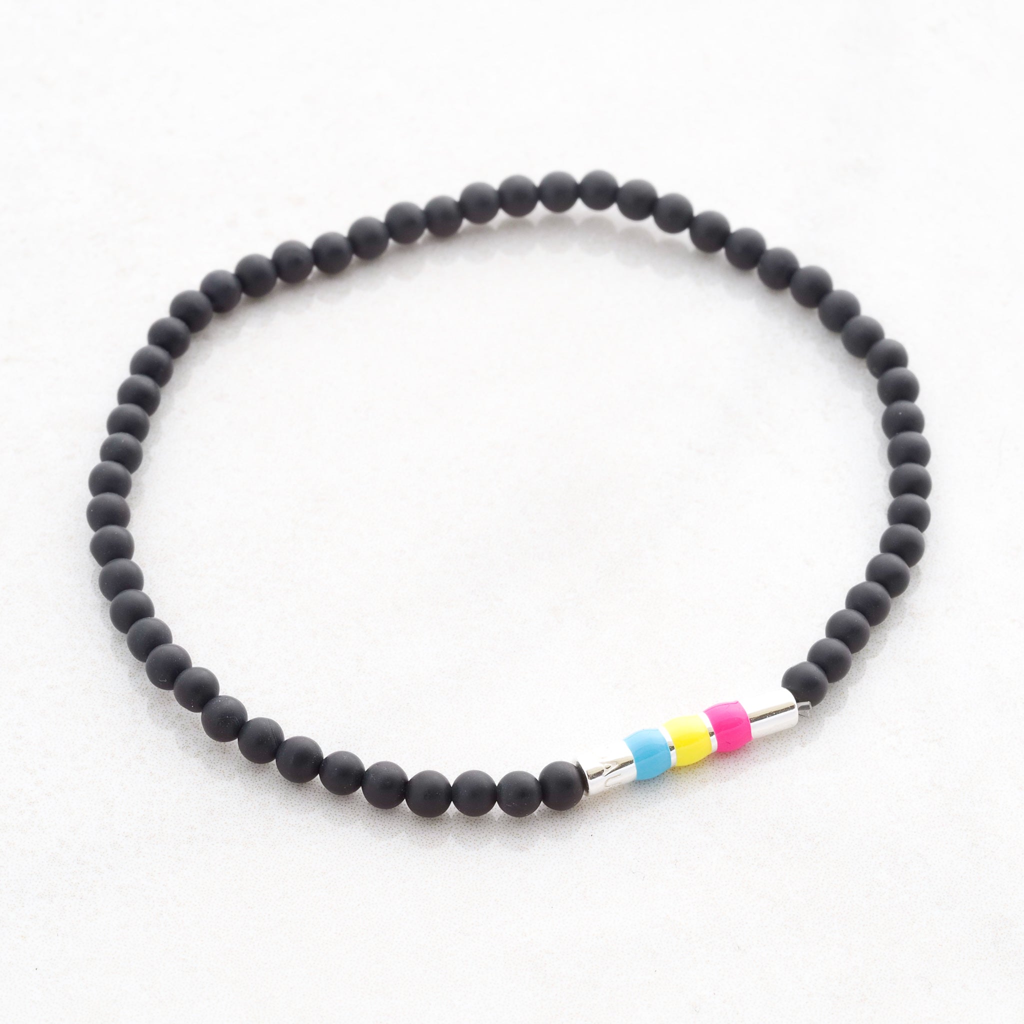 pansexual bracelet pansexual bead bracelet pansexual flag jewellery, side