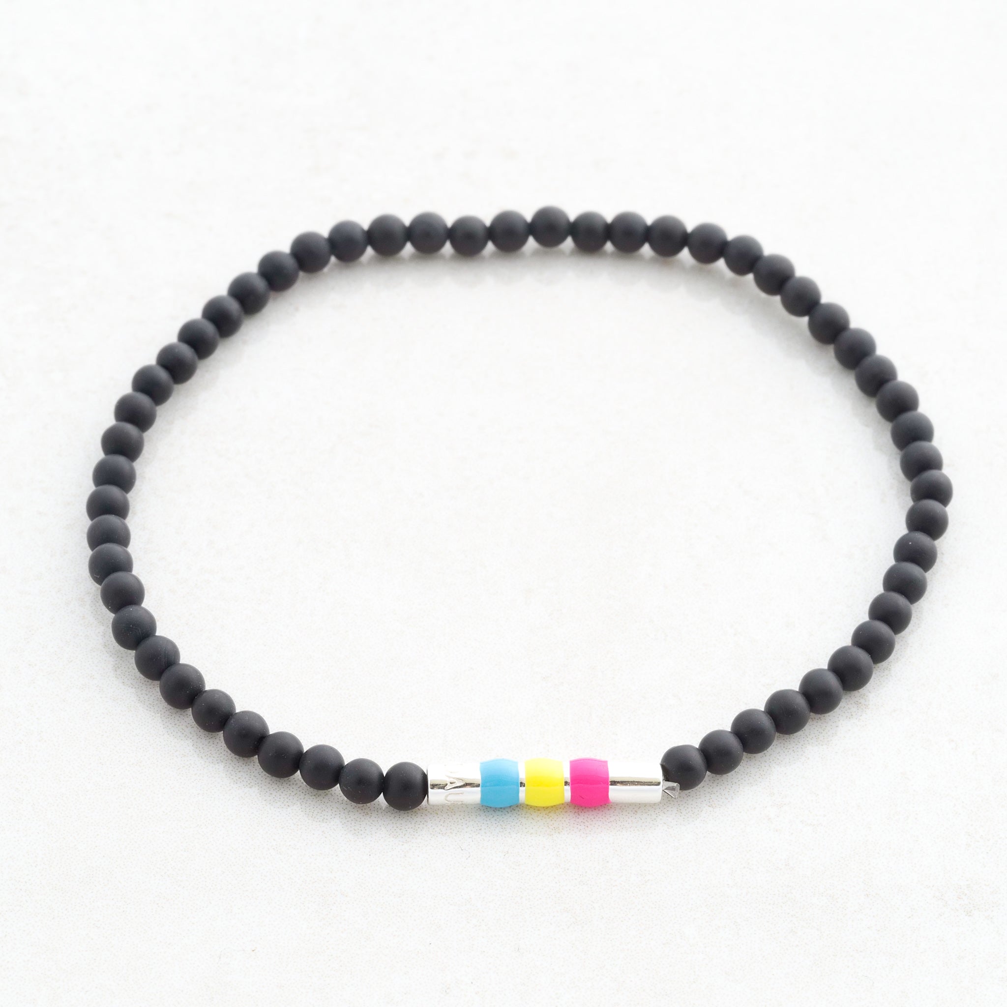 pansexual bracelet pansexual bead bracelet pansexual flag jewellery, wide