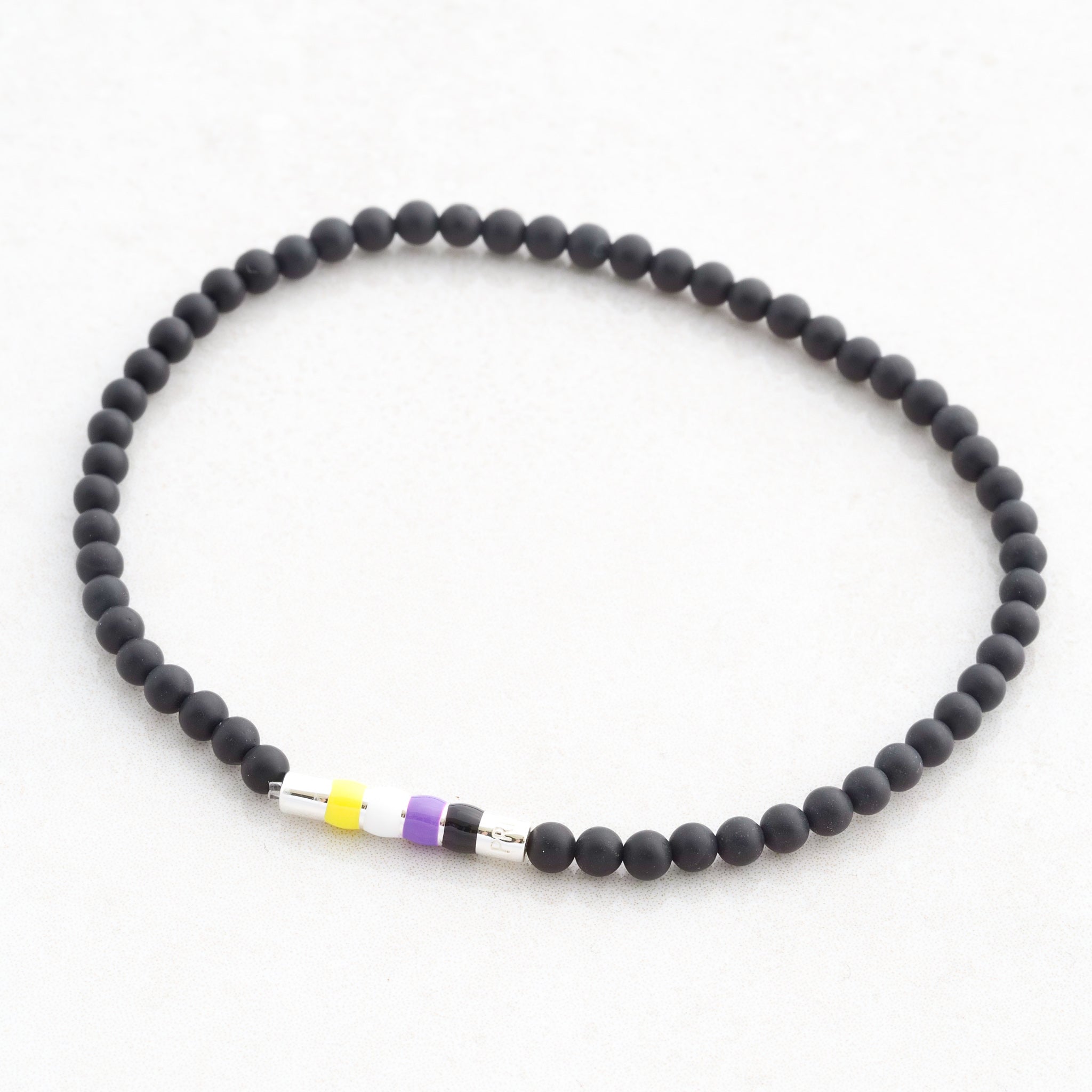 non-binary bracelet non-binary bead bracelet non-binary flag jewellery, top