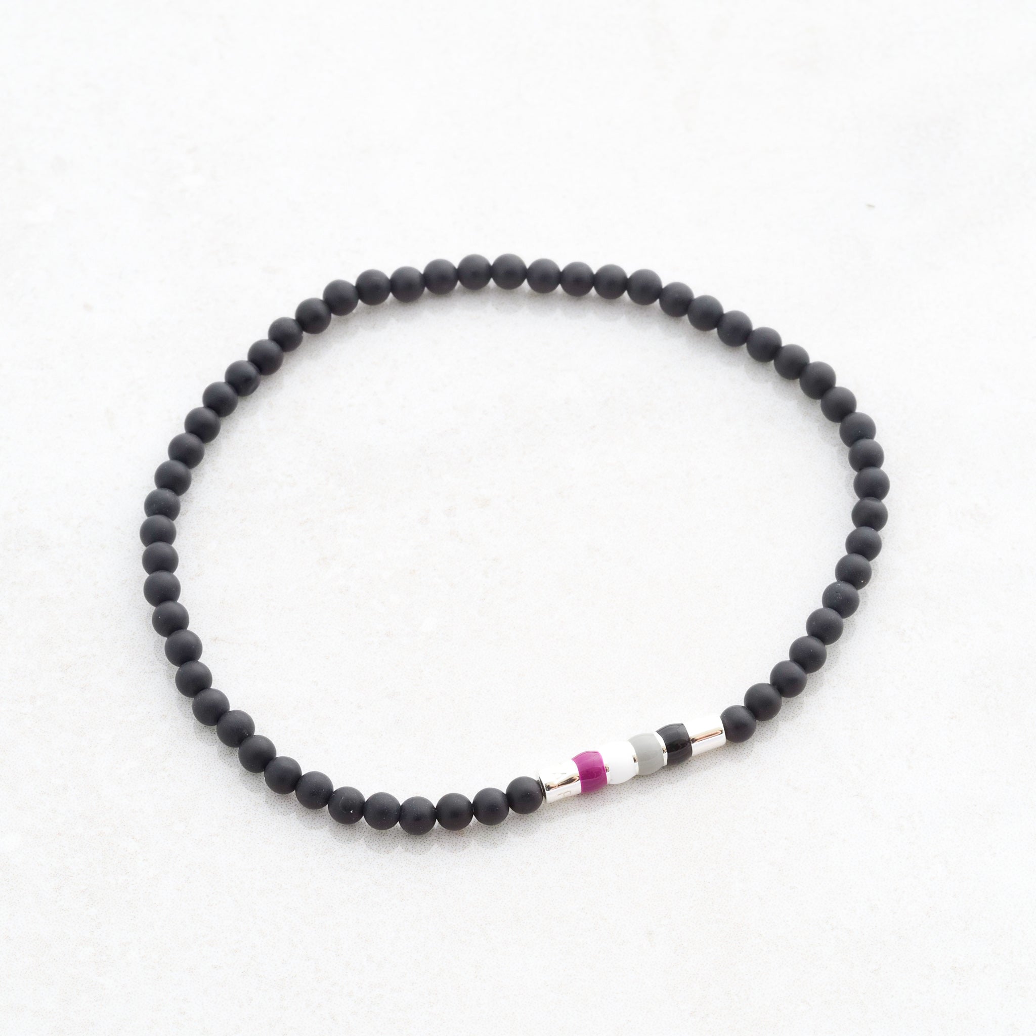 asexual bracelet asexual bead bracelet asexual flag jewellery, side