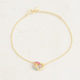 Bisexual link bracelet featuring colours of the bisexual flag, scope