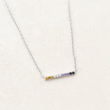 Non-binary Line Necklace, non-binary flag design, gender-neutral, silver
