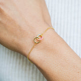 pansexual flag jewellery set with pansexual necklace and pansexual bracelet - bracelet model