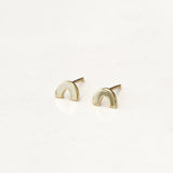 rainbow shape earrings, polished, gold