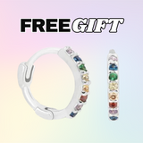 Rainbow Pride Pave Huggie Earrings | 9mm