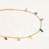 Rainbow pride bracelet featuring droplets with colours from the rainbow pride flag, right side
