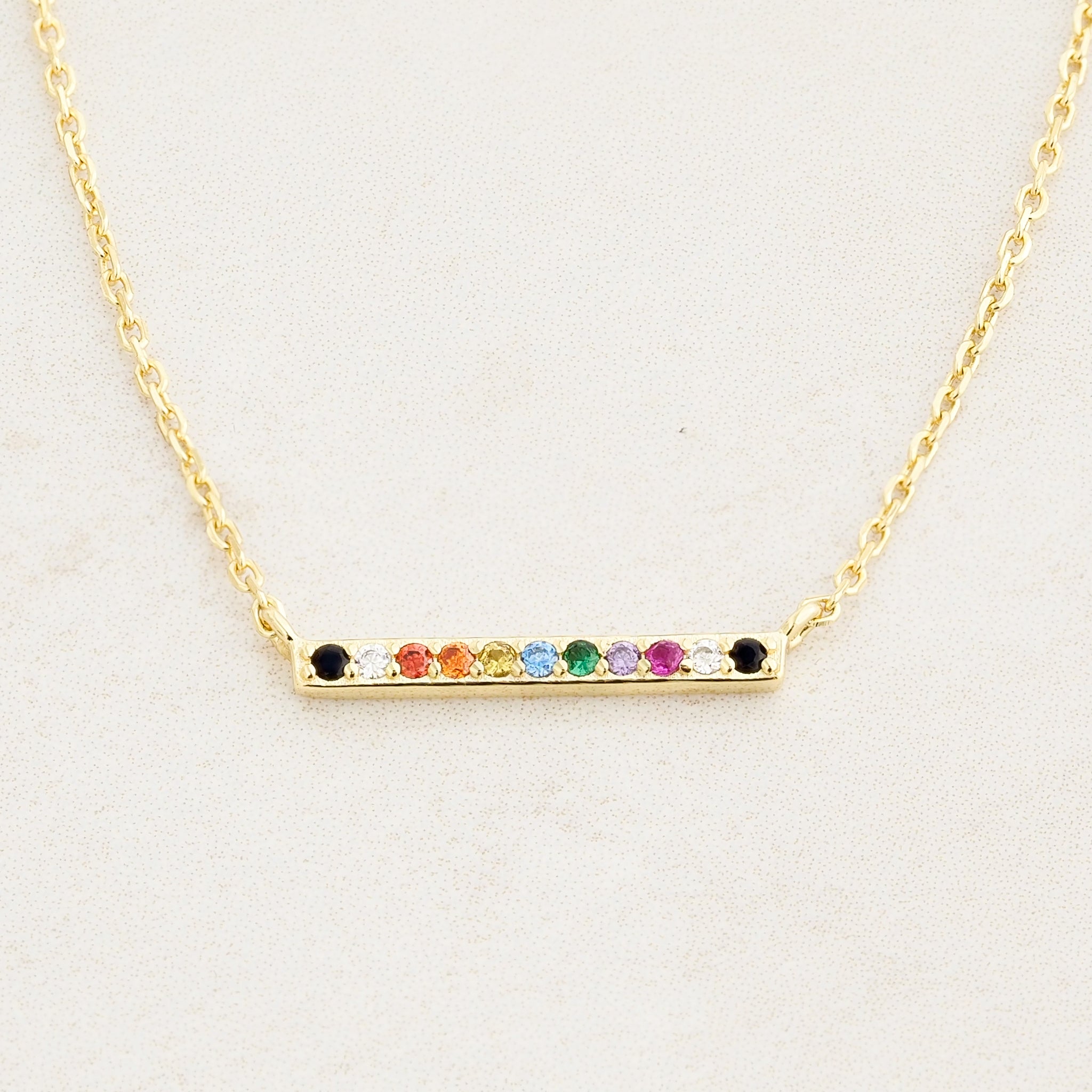 Rainbow Pride Bar Necklace