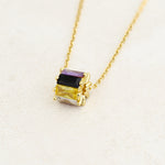 Non-Binary revolve necklace featuring colours of the Non-Binary flag, right