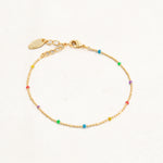 Rainbow gold bead bracelet pride jewelry, top
