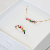 rainbow jewellery gift pack feature rainbow pride flag colours - close up