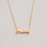 fruity pride LGBTQ queer necklace in pride jewellery collection, front gold