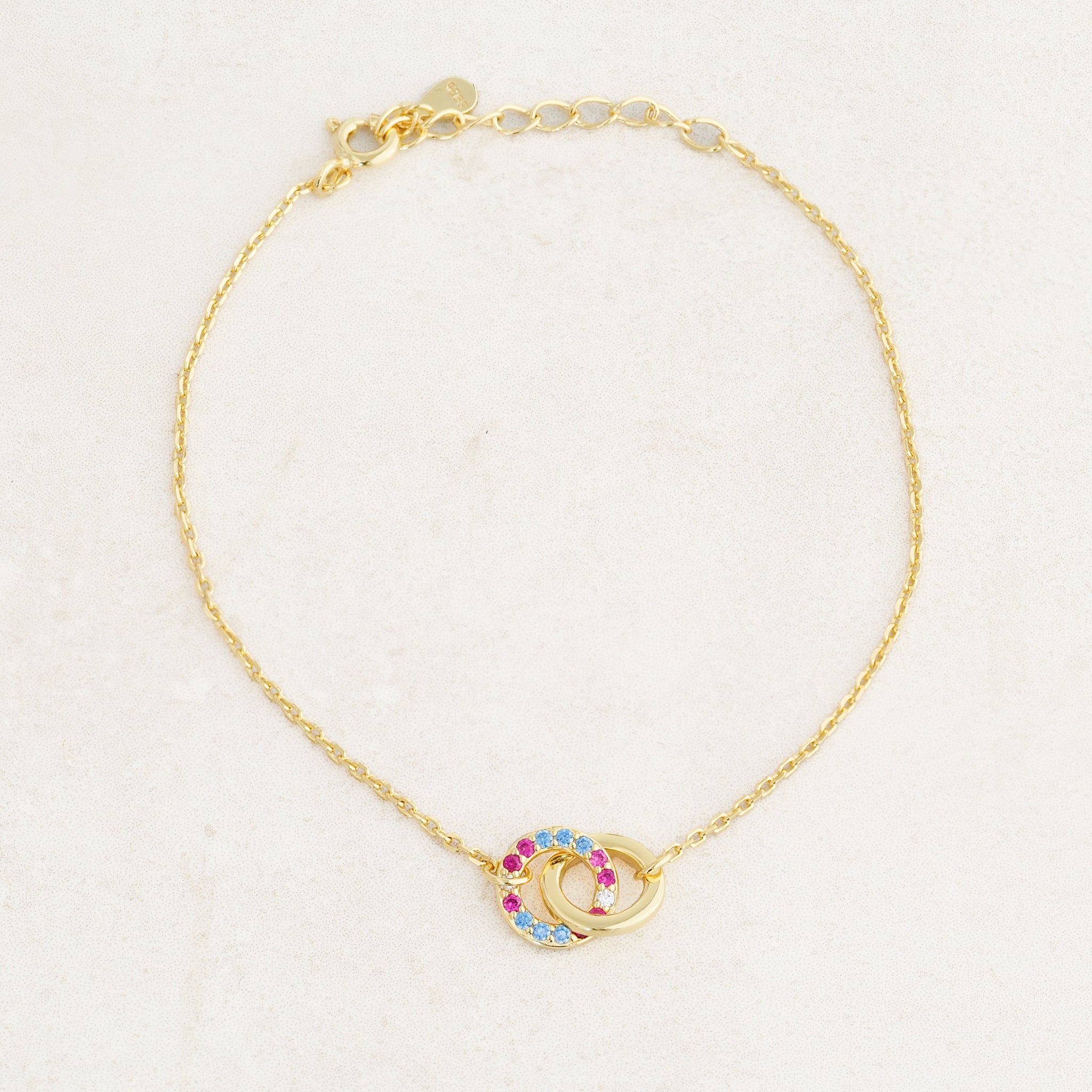 Transgender bracelet, pride jewelry, featuring colours from the transgender flag, wide