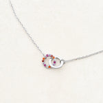 lesbian Jewellery set with lesbian bracelet and lesbian necklace featuring colours of lesbian flag - bracelet