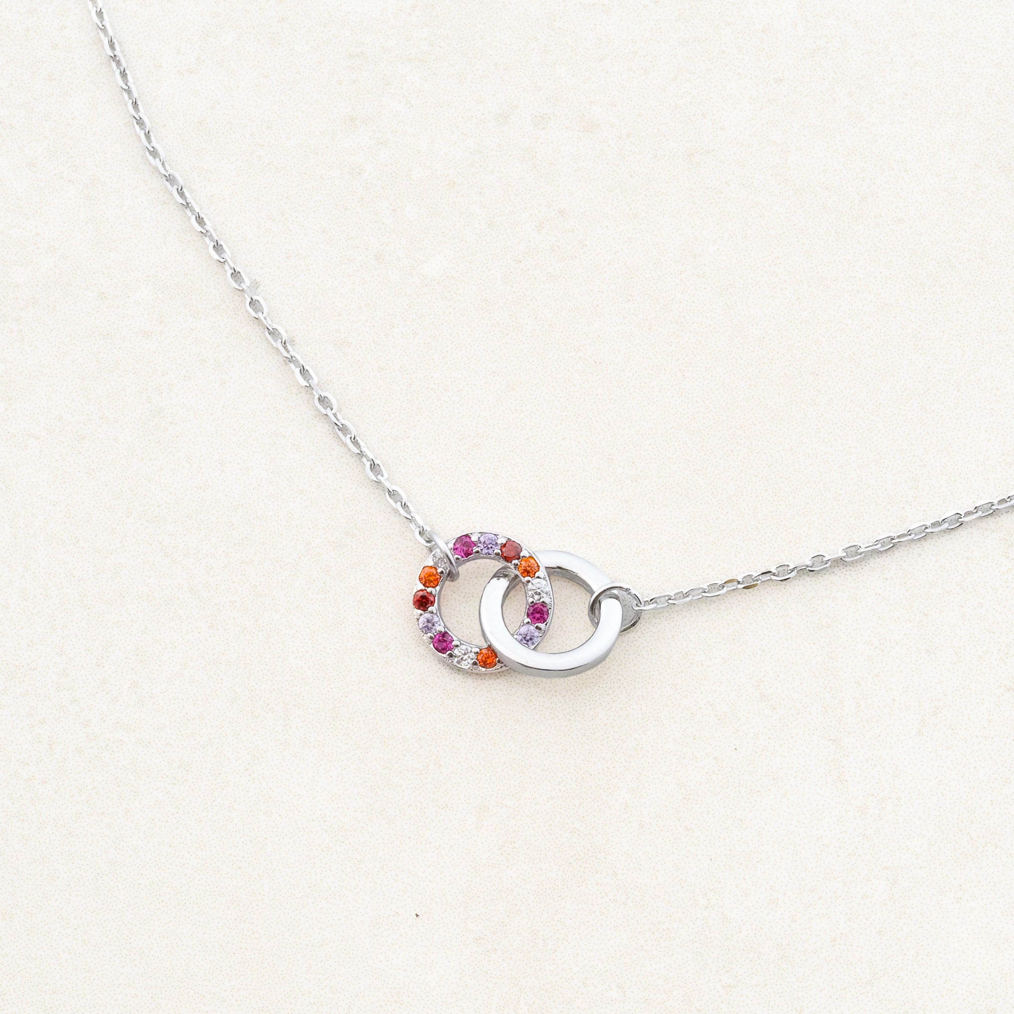 lesbian Jewellery set with lesbian bracelet and lesbian necklace featuring colours of lesbian flag - bracelet