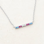 transgender flag jewellery set with transgender necklace and transgender bracelet - necklace