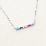 transgender flag jewellery set with transgender necklace and transgender bracelet - necklace