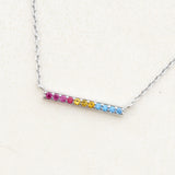 pansexual flag jewellery set with pansexual necklace and pansexual bracelet - necklace