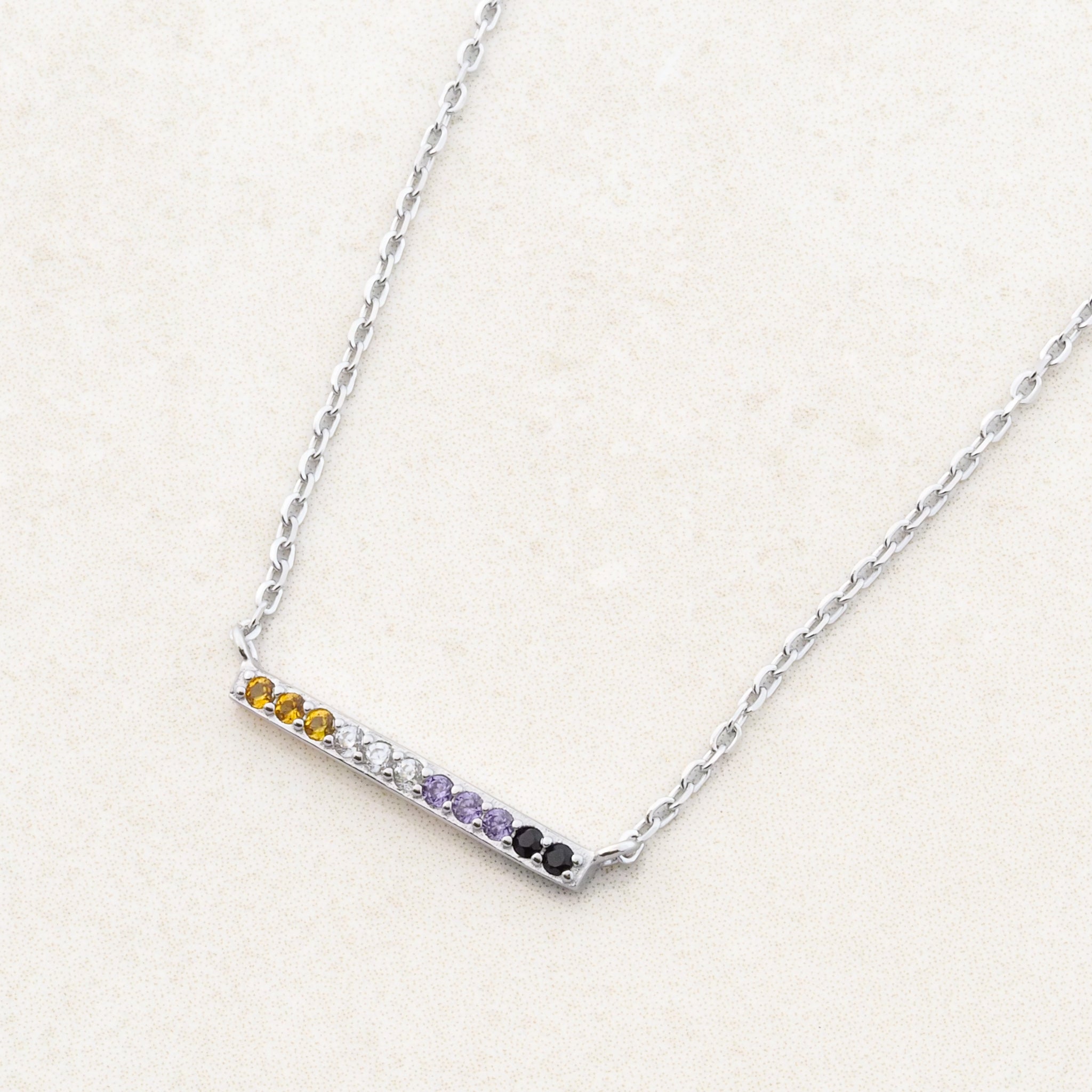 non-binary flag jewellery set with non-binary necklace and non-binary bracelet - necklace