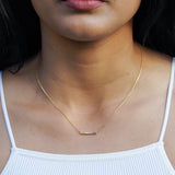 non-binary flag jewellery set with non-binary necklace and non-binary bracelet - model