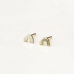 rainbow shape earrings, polished, gold
