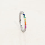 rainbow ring pride ring as part of pride jewellery collection rainbow stacker ring - silver
