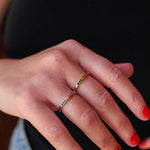rainbow ring pride ring as part of pride jewellery collection rainbow stacker ring - model