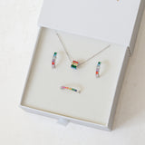 rainbow jewellery gift box pride jewellery gift, pride jewelry and LGBT jewellery gift wide silver